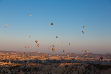 Balloons flying in Cappadocia, Turkey