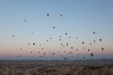 Balloons flying in Cappadocia, Turkey