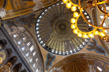 Naklejka premium Interior of a mosque in the city of Istanbul
