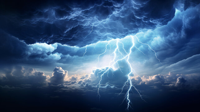 Lightning from a cumulonimbus storm cloud strikes © Daniel