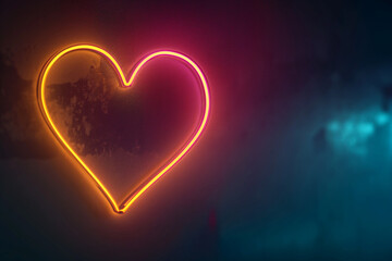 Neon Amour - Heart-Shaped Sign Glowing with Passion