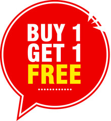 Buy one get one free tag label, buy 1 get 1 free banner