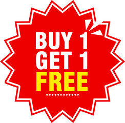 Buy one get one free tag label, buy 1 get 1 free banner