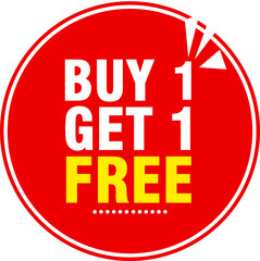 Buy one get one free tag label, buy 1 get 1 free banner