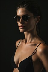 Fototapeta premium Elegant sunglasses in a chic portrait