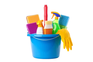 Foto op Plexiglas a bucket full of cleaning supplies © ion