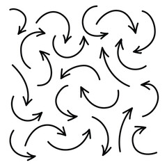 Hand drawn line arrow set