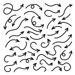 Hand drawn line arrow set
