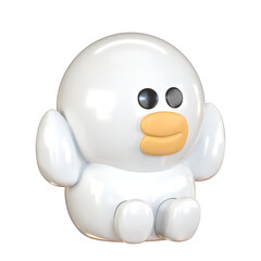 a white duck toy with no background in a multiple angle , no background toy.