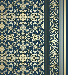 wedding card design, traditional paisley floral pattern , royal India	