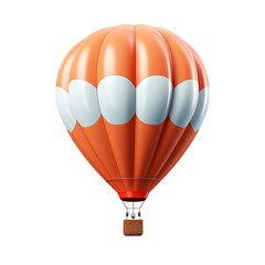 a hot air balloon with white and orange stripes