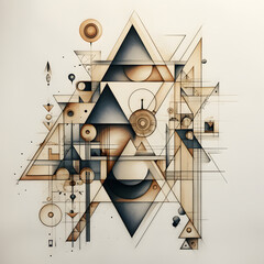 Illustration of abstract geometric shading drawing.