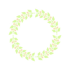 Easter circle frame, wreath with branches. Vector illustration.