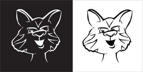 Illustration vector graphics of cat face icon