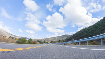 Driving Under Sunny Skies on Cuyama Highway Scenery