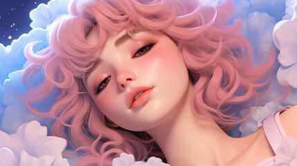 portrait of a girl with hair