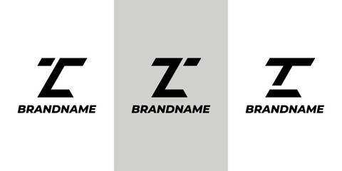 Modern Letter TC or ZC Monogram Logo, suitable for business with TC, CT, ZC, or CZ initials - obrazy, fototapety, plakaty