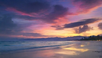 Obraz premium Sky_twilight_on_the_beach_in_Phuket_