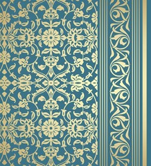 wedding card design, traditional paisley floral pattern , royal India	