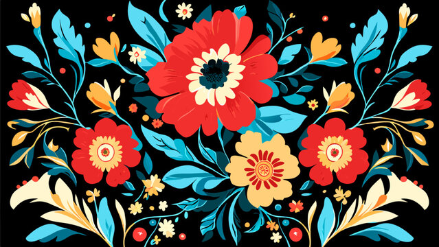 Vintage floral motifs vektor icon illustation