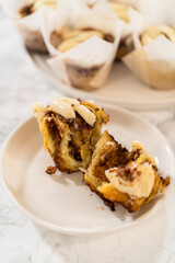 Captivating Capture of No-Yeast Cinnamon Roll Cupcakes