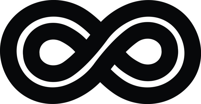 Infinity icon. Eternity, infinite, endless and forever loop symbol sign in black flat style isolated on transparent background. Symbol of repetition and unlimited cyclicity emblem.