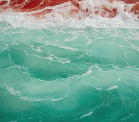 Foto op Canvas water green wallpaper with sea waves © Liera