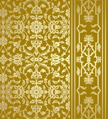 wedding card design, traditional paisley floral pattern , royal India	