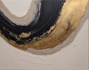 abstract painting black, gray and gold