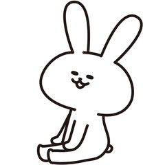 色加工ok　うさぎ素材No.210 おすわり