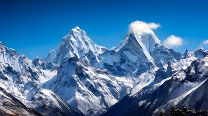 Panoramic view of Mount Everest in Himalayas, Nepal