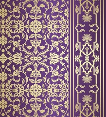 wedding card design, traditional paisley floral pattern , royal India	