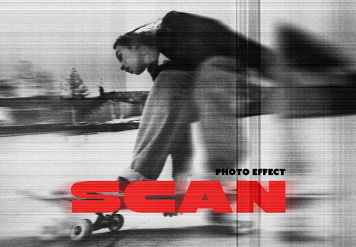 Distorted Scanner Photo Effect Mockup With Generative AI