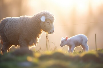 sunbeam catching a lamb胢s breath on a chilly morning