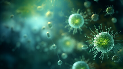 Fototapeta premium Corona Virus floating in mid air