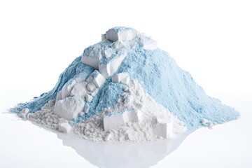 Fototapeta na wymiar Isolated white pile of detergent powder.