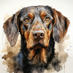 Fototapeta premium watercolor Coonhound clipart, Generative Ai