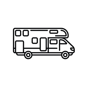 Original vector illustration. A contour icon of a mobile home.