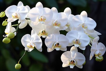 The flawless elegance of white orchids.