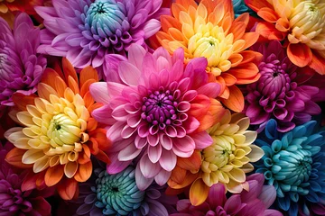 Foto op Canvas Macro shot of a vibrant chrysanthemum © The Big L