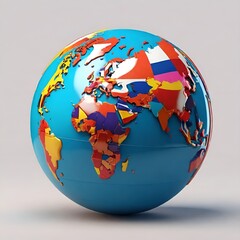 Fototapeta premium world globe in a circle,europe,geography,3d,illustration,Ai generated 