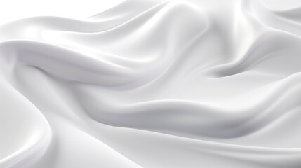 Fototapeta premium White satin silky warped cloth. Soft textile drape with creases. Clean concept. Generative AI