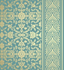 wedding card design, traditional paisley floral pattern , royal India	