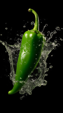 fresh green jalape&ntilde;o chili