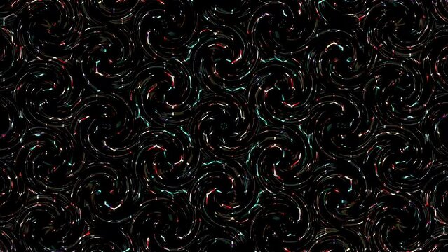 Abstract background moving stripes and flashing with shining light dots. Animation with circles	
