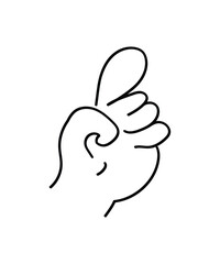 finger up hand draw icon, vector best line icon.