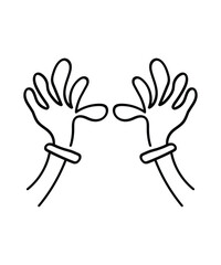 hand holding hand draw icon, vector best line icon.