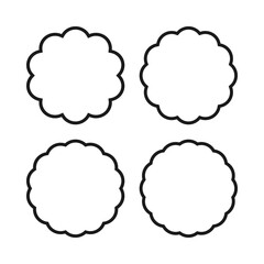 Scallop Circle Thin Stroke Shape Icons