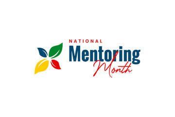 Fototapeta na wymiar national mentoring month Holiday concept. Template for background, banner, card, poster, t-shirt with text inscription