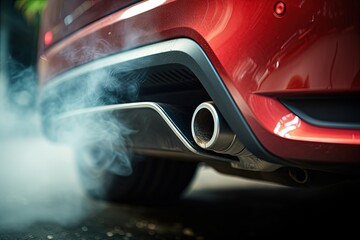Car exhaust pipe in close up
